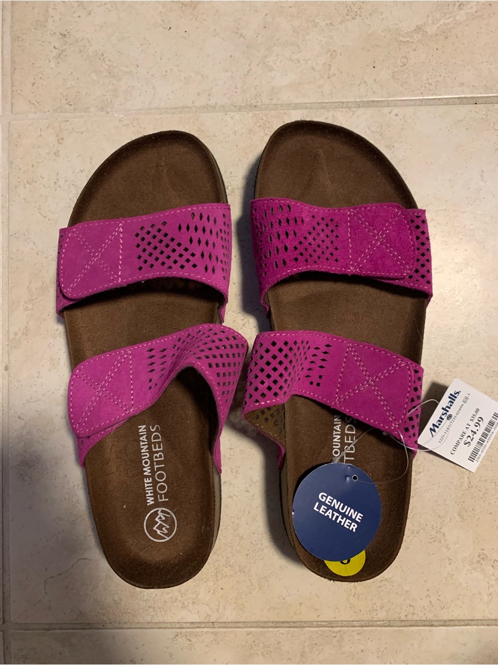 White Mountain Fuchsia Double-Strap Sandal